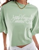 ONLY LA Pilates Club print cropped t-shirt in light green