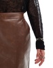 ASOS DESIGN leather look maxi skirt with side slit in washed brown