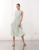 Amy Lynn shirred drop waist midi dress in mint green