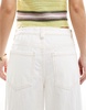 Bershka ultra wide leg jeans in white