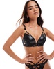 Ann Summers Eliminating PU padded plunge bra in black