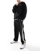 Bershka baggy leg tailored pants in black