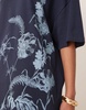 ASOS DESIGN oversized T-shirt with tonal floral graphic in navy