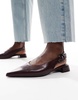 ASOS DESIGN Leonora slingback ballet shoes in burgundy