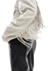 Bershka faux suede fringe detail jacket in ecru
