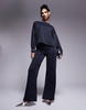 River Island wide leg loose pants in blue - part of a set