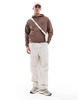 ASOS DESIGN oversized hoodie with print in brown