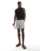 ASOS DESIGN cropped sheer tank top with front pocket in black