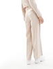 Miss Selfridge high rise wide leg pants in taupe fleck - part of a set
