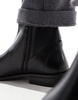 ASOS DESIGN chelsea boots in black leather with zip