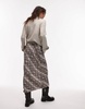 Mango snake print midi skirt in gray