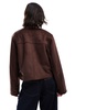 ASOS DESIGN collarless faux suede jacket in chocolate