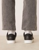 Calvin Klein Jeans classic cupsole leather sneakers in black and white