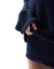 4th & Reckless metallic tinsel v neck sweater in navy - part of a set