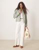 ASOS DESIGN twill top collar jacket in stripe