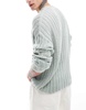 ASOS DESIGN oversized open knit brushed rib sweater in green