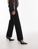& Other Stories structured jersey tailored straight leg pants with pintuck detail in black