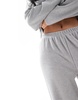ASOS DESIGN lounge glitter waffle hoodie & wide leg pants set in gray