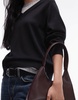 ARKET merino wool sweater with v-neck in black