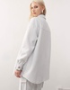 Amy Lynn button up oversized shirt in silver - part of a set