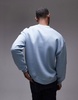 Topman oversized fit sweatshirt with floral embroidery in blue