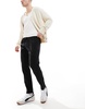 Brave Soul twill pants with elastic waist in black
