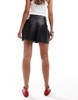Armani exhcnage faux leather shorts in black