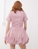 Amy Lynn Eleanor puffball mini dress in pink stripe