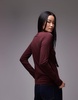 ARKET long sleeve t-shirt in burgundy
