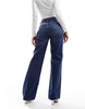Bershka high rise 90s wide leg jeans in indigo wash
