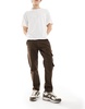 Another Influence utility carpenter straight leg pants in brown