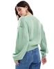 ASOS DESIGN banana sleeve boxy cardigan in sage