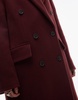 ARKET wool blend double breasted maxi coat in dark burgundy
