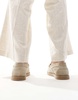 ASOS DESIGN loafers in stone suede with tassel