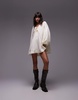 Topshop tech mini trapeze dress in buttermilk