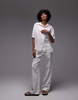 ARKET linen short sleeve shirt with camp collar