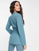 ASOS DESIGN Petite jersey belted suit blazer in teal