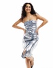 Amy Lynn stretch metallic denim dress in silver foil