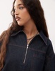 COLLUSION denim mini smock dress in indigo