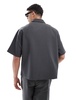 Bershka premium shirt in charcoal - part of a set