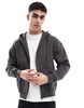 Bershka zip up hoodie in charcoal