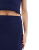 ASOS DESIGN seamless sculpting lettuce edge mini skirt in navy - part of a set