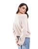 Bershka off the shoulder oversized sweater in baby pink