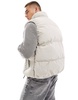 Bershka puffer vest in stone
