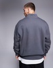 ASOS DESIGN premium heavyweight oversized quarter zip sweatshirt 400gsm in washed black