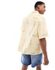 ASOS DESIGN oversized camp collar shirt with wine and pasta print