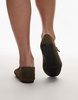 ARKET mary jane suede ballet flats in khaki