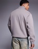 Armani Exchange logo half zip sweatshirt in brown
