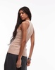 ASOS DESIGN sculpting seam detail corset top in beige