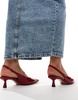 ASOS DESIGN Stroll slingback mid heeled shoes in red